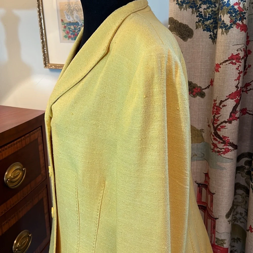 Carlisle Yellow Silk Jacket Size 14 - Picture 3 of 6